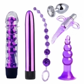 Набор секс игрушек фиолетового цвета 6 предметов ROSYLAND
