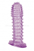 Фиолетовая стимулирующая насадка с пупырышками Toyfa