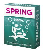 Презервативы SPRING Bubbles с пупырышками и ароматом тутти-фрутти (3 шт)