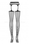 Чёрные колготки в сеточку с имитацией чулок Garter Stockings S501 SL