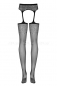 Черные колготки в сеточку с имитацией чулок Garter Stockings S207 SL