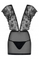 Чёрное прозрачное мини-платье Merossa Chemise LXL