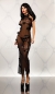 Чёрное прозрачное платье в пол с атласными бантиками Bedroom Diva LXL