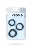 Набор эластичных эрекционных колец A-Toys (черный)