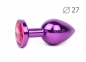 Малая металлическая пробка фиолетового цвета с розовым кристаллом Jewelry Plugs Anal