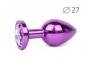 Малая металлическая пробка фиолетового цвета с сиреневым кристаллом Jewelry Plugs Anal