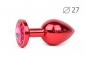 Малая металлическая пробка красного цвета с розовым кристаллом Jewelry Plugs Anal