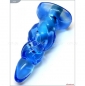 Голубая анальная пробка "елочка" со съемной вибро-пулей
