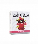 Стимулирующий презерватив с шариками Roll & Ball с ароматом малины (1 шт)