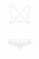 Белоснежный кружевной комплект белья с украшением на бюсте и косточками LXL