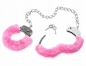 Металлические наножники с розовой меховой обивкой для щиколоток Furry Ankle Cuffs