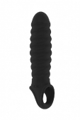 Рельефная удлиняющая насадка на пенис с фиксацией на мошонке Stretchy Penis Extensio № 32