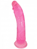 Розовый реалистичный фаллоимитатор на присоске Eroticon