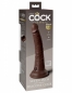 Коричневый фаллоимитатор реалистик на присоске King Cock Elite 7''