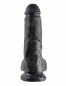 Черный фаллос с мошонкой на присоске King Cock 8 Cock with Balls Black 8''