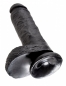 Черный фаллос с мошонкой на присоске King Cock 8 Cock with Balls Black 8''