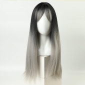 Оригинальный парик с длинными волосами и челкой, с имитацией кожи (60 см)