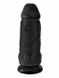 Черный фаллос с мошонкой на присоске King Cock 9 Chubby - Black