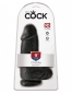 Черный фаллос с мошонкой на присоске King Cock 9 Chubby - Black