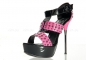 Туфли черно-розовые лакированные с заклепками 39