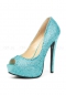 Шикарные голубые туфли со стразами Glamour 39