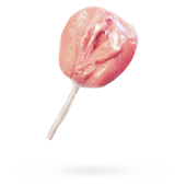 Леденец на палочке в виде вагины Lenco Миссис Кэтти, розовый 50 гр.